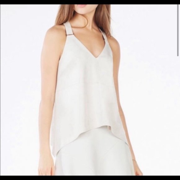 BCBGMAXAZRIA Charlote faux suede racerback tank top NWOT - Picture 1 of 6